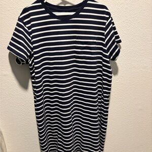 Pact Striped Navy and White Mini Dress
